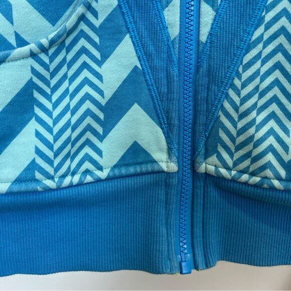 Ivivva by Lululemon Scuba Jacket Girls 12 Chevron Blue - Picture 6 of 10